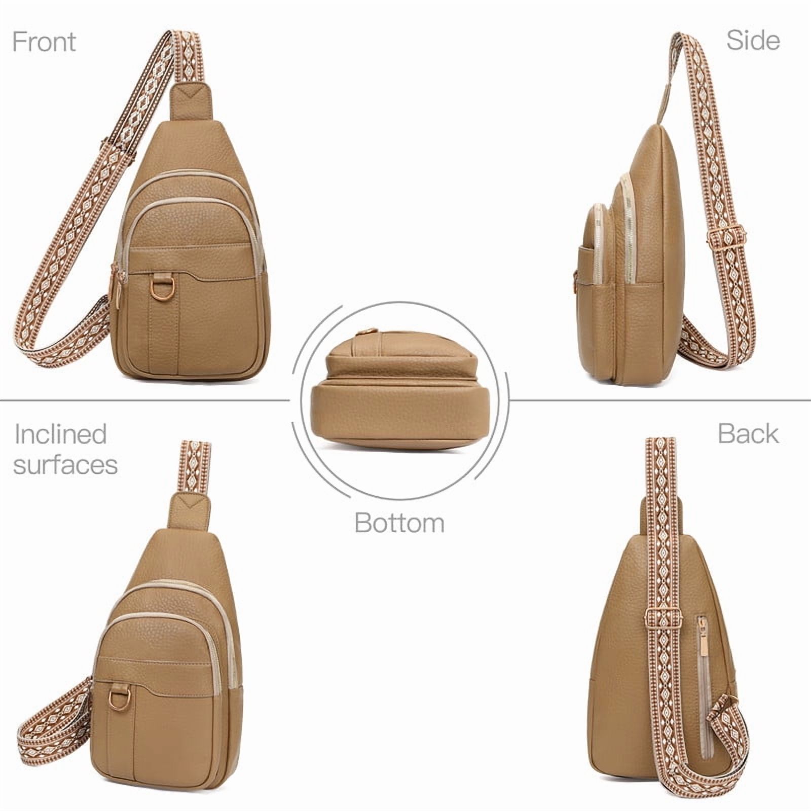 GAEKEAO Sling Bag for Women Crossbody Bags Fanny Pack Vegan Leather Chest Bag Travel Shoulder Belt Purse Backpack Gifts