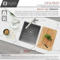 thumbnail image 3 of Stylish Dual Mount 16" Gray Composite Granite Single Bowl Kitchen Sink with Strainer S-816L, 3 of 13