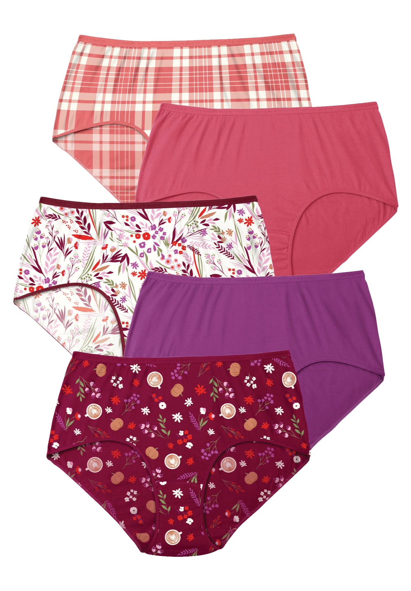 Comfort Choice Comfort Choice Women's Plus Size 5Pack Pure Cotton