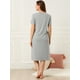 thumbnail image 5 of Camisa De Noche Camisones Vestido Pijamas Ropa De Dormir Suave Manga Corta Estampada Linda Para Mujer  Gris M, 5 of 6