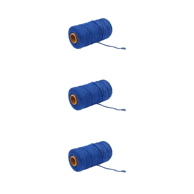 bedienty 91 .5m Cotton Cord Rope Crafts Macrame String Solid Color Cotton Yarn Rope Home Textiles Durable Do Not Fade Cotton Rope sapphire 3Set