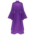 thumbnail image 3 of TiaoBug Robe pour Femmes d'Église et de Clergé à Manches Évasées Robe Élégante Robe Maxi de Clergé Robes de Pasteur d'Église Violet m, 3 of 6