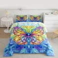 thumbnail image 2 of Castle Fairy Colorful Butterfly Twin Comforter Sets for Female,Exotic Style Bedding Set, 2 of 8