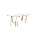 thumbnail image 3 of American Home Classic Brady Modern Metal and Glass Desk in High Polish Gold, 3 of 5