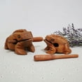thumbnail image 4 of Carved Croaking Wood Percussion Musical Sound Wood Frog Tone Block Toys About 10x6x6cm, 4 of 7