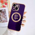 thumbnail image 4 of for iPhone 15 Magnetic Case Compatible with MagSafe Cute Rose Flower Phone Case for Women Girls Luxury Plating Camera Lens Full Cover Protect Soft Silicone Shockproof Cover 6.1" (Deep Purple), 4 of 6
