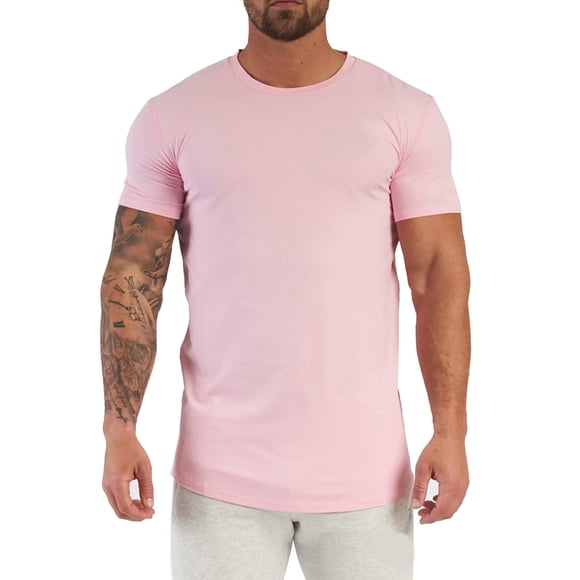 Ketyyh-chn99 Chemises Habillées pour Hommes Couleur Unie T-Shirt à Manches Courtes T-Shirts pour Hommes T-Shirt Ample Imprimé Haut Rose,2TG