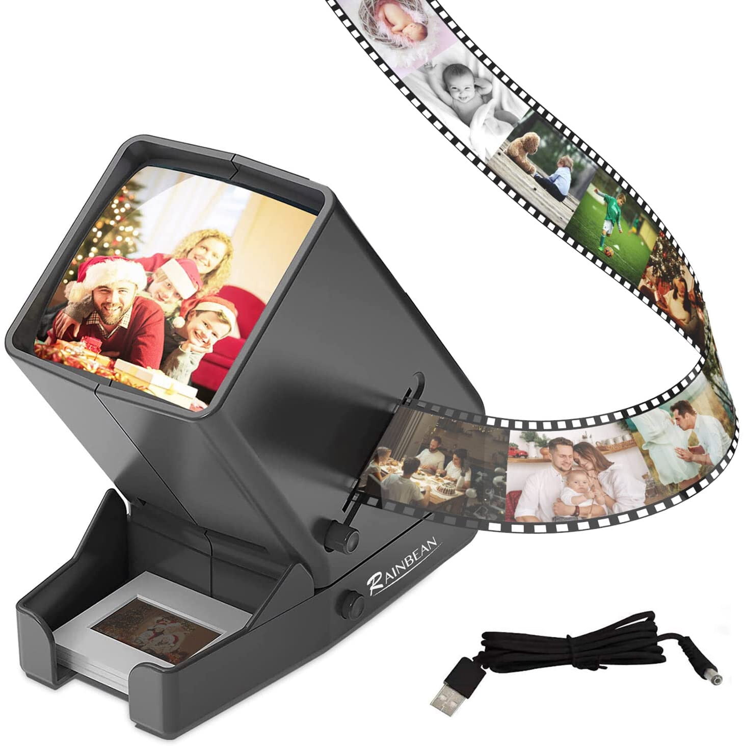 embargo nieuwigheid chatten USB Powered 35mm Negative Slide Film Viewer, Old Slides Scanner Portable LED  Lighted Negative Viewing – 3X Magnification, Handheld Projector Suit for 2  × 2 Slides - Walmart.com