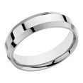 thumbnail image 2 of Mens Platinum Wedding Band Ring Beveled Edge 6mm, 2 of 5