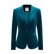 thumbnail image 1 of Abrigo De Oficina Para Mujer Chaqueta De Terciopelo Con Botones Y Cuello Chal Sólido lago azul M, 1 of 7