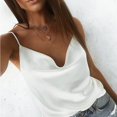 thumbnail image 2 of snowsong Womens Tank Tops Corset Top Women's Cowl Neck Satin Cami Top Spaghetti Straps Camisole Sleeveless Soft Tank Tops Crop Tops White M, 2 of 9