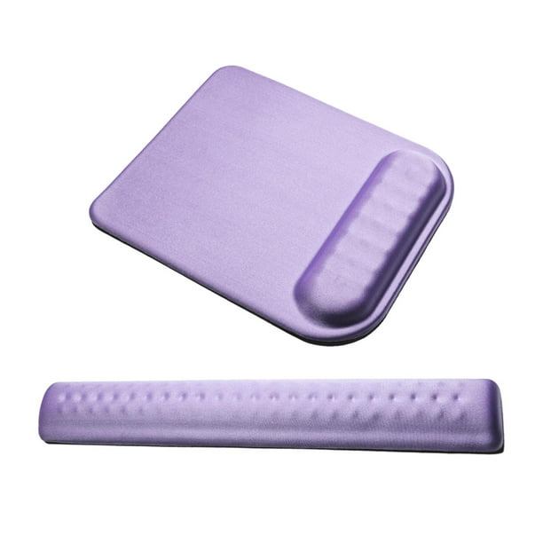 Alfombrilla para teclado y ratón, soporte para muñeca, alfombrilla para ratón de espuma viscoelástica, cómoda alfombrilla para ratón para escritorio Púrpura