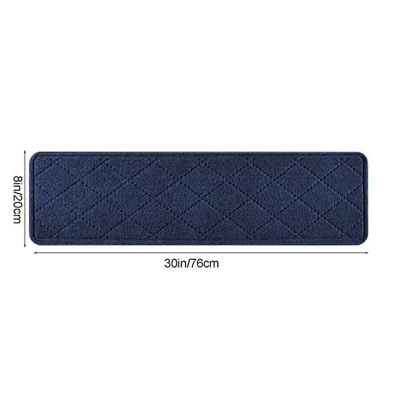 Rkxzt Polyester Stair Mats,4-Piece Stair Treads Non-Slip Striped Floor Mats Absorbent Washable Stair Carpet 30x8 Inches Beige Gray Navy,Bath