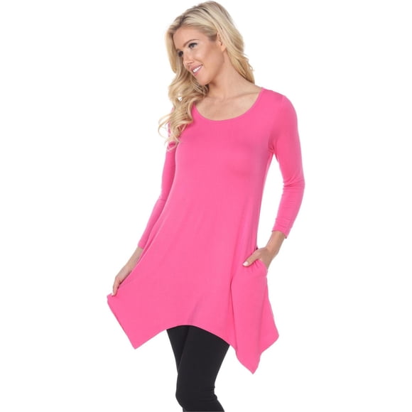 White Mark Womens MAKAYLA TUNIC A-line Dress, pink, L