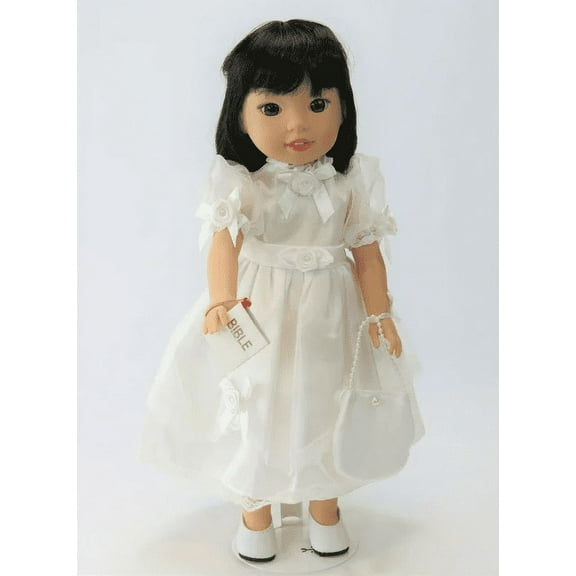 White Communion Dress |14’’ Inch Doll Clothing