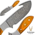 thumbnail image 4 of FRD: Compact Damascus Guthook Hunting Knife - Orange, 4 of 5