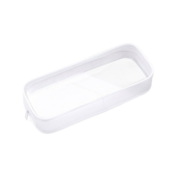 HHBEAUTY Transparent Stationery Bag, Clear PVC Zipper Pencil Bag Toiletries Exam Pen Pencil Pouch Case Travel Luggage Make up Cosmetic Bag