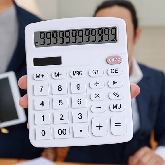 8 Digit Desk Calculator, Desktop Calculators with Large LCD Display & Big Buttons, Dual Power Solar & Battery, Standard Basic 4 Function Calculator for Classroom, Office, Home, Business, Teachers