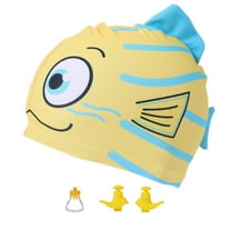 Ardorlove Toddler Baby Girls Boys Cartoon Fish Swim Caps With Nose Clip and Ear Plug, Kids Elastic Swimming Hats Waterproof Stretchy Swim Bathing Caps Keep Hair Clean Dry 1-5T