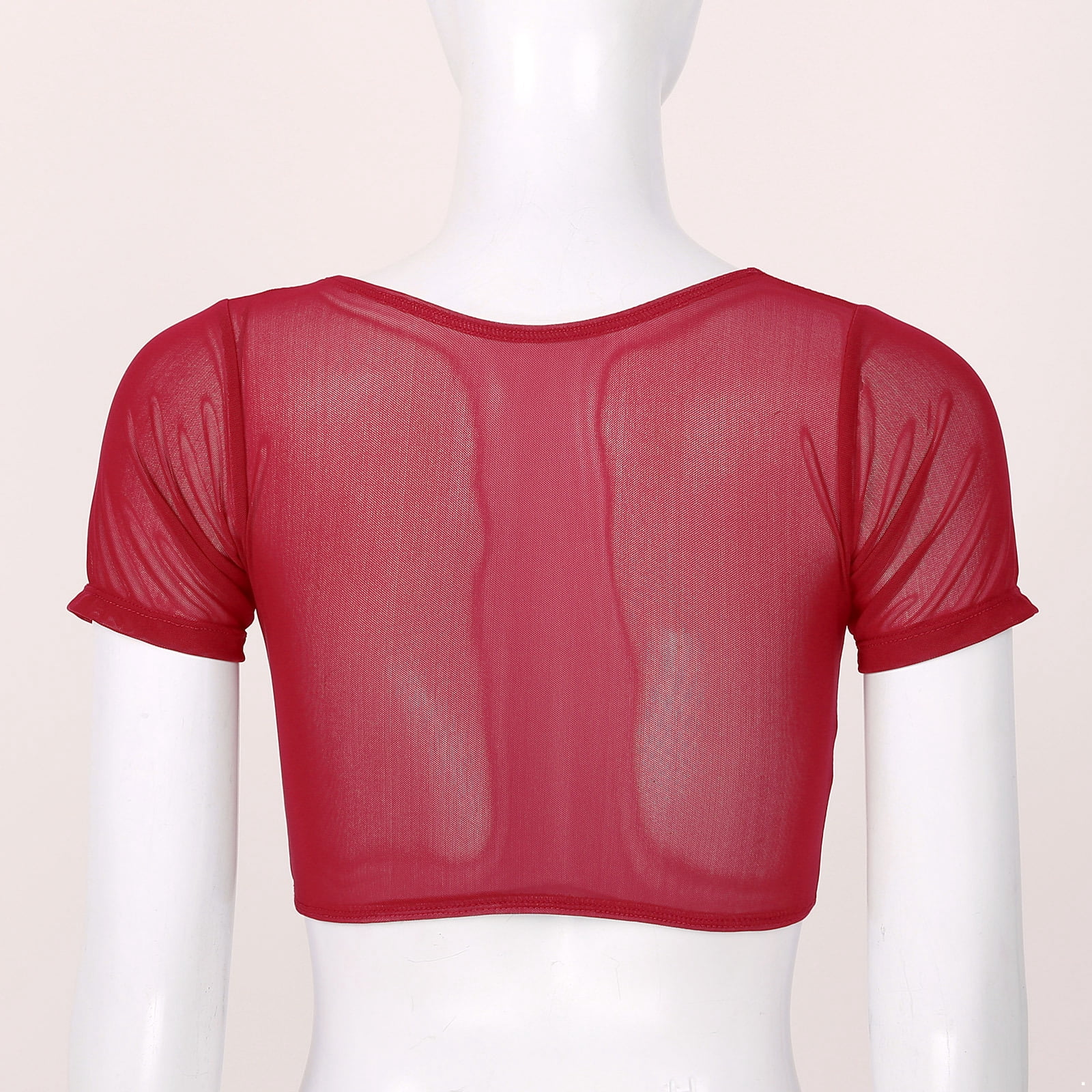 red mesh top short sleeve
