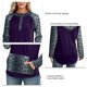 thumbnail image 5 of Sudadera con capucha y estampado de leopardo con bolsillos, de manga larga, color morado, para el hogar, los viajes y la oficina, 5 of 6