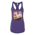 thumbnail image 2 of Unicorn Fanstasy Rainbow Castle Ladies Racerback Tank Top, Purple Rush, Small, 2 of 3