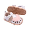 thumbnail image 5 of LOVZFMLL Baby Girls Summer Sandals Flower Closed Toe Soft Sole Beach Flats Outdoor Dress Shoes First Walkers Shoes 6-12 Months Silver, 5 of 9