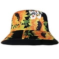 thumbnail image 2 of Sunflower Women Reversible Bucket Hat Summer Travel Lightweight Foldable Beach Outdoor Hat - Black, 2 of 3