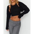 thumbnail image 2 of ORUYROP Boléro Pull pour Femmes Tenue d'Automne Cardigan Court en Tricot Manches Longues Y2K Ouvert devant pour Sortir, 2 of 6