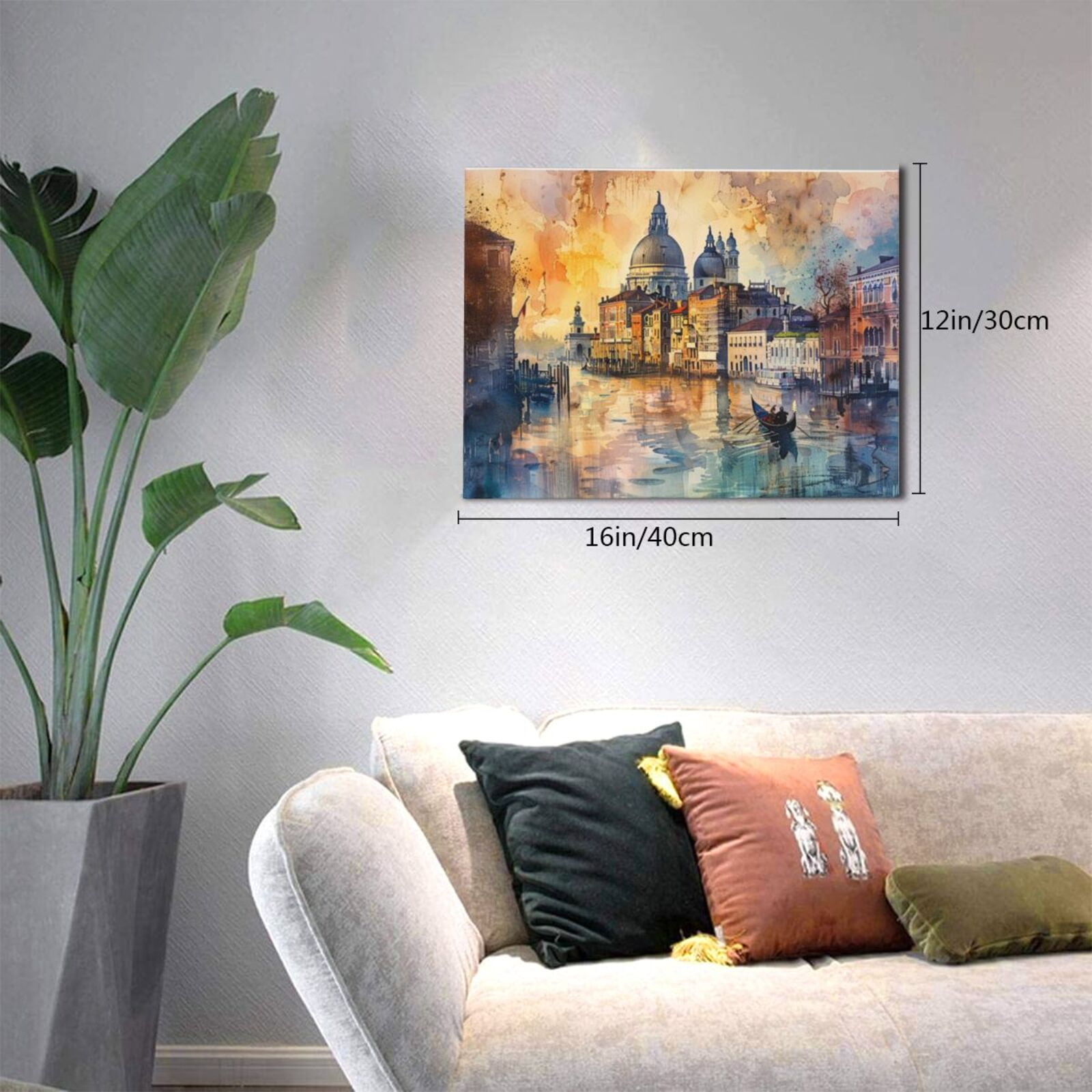 12x16 inch Canvas Pictures Wall Art At Dusk In Venice,Bathroom,Living Room,Club,Study Wall Decor Oil Paintings On Canvas,Enchanting At Dusk In Venice Modern Style Decor Canvas Painting Gifts