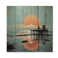 thumbnail image 3 of Designart "Papercut Pier Solitude II" Nautical & Beach Print on Natural Pine Wood, 3 of 5