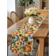thumbnail image 6 of Orange Pumpkin Fall Thanksgiving Table Runner 13x36in Non-Slip Cotton Linen Table Runners, Watercolor Sunflower Dresser Scarves TableRunner for Dinner Kitchen Dining Wedding Party, 6 of 9