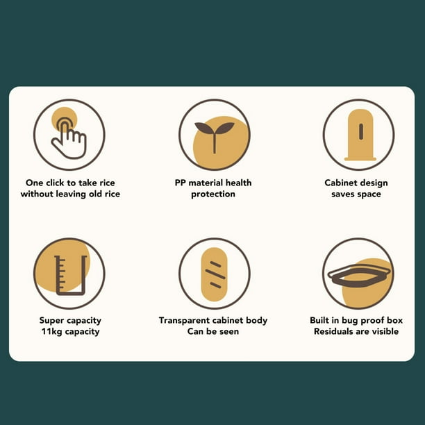 Rice Storage Dispenser,Rice Dispenser with Lid Rice Storage Containerwith Lid Rice Storage