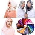 thumbnail image 4 of Bufanda de seda para mujer 2022, nueva, suave y ligera, pañuelo para la cabeza, elegante, accesorios de gasa, diadema sólida, moda, 4 of 5