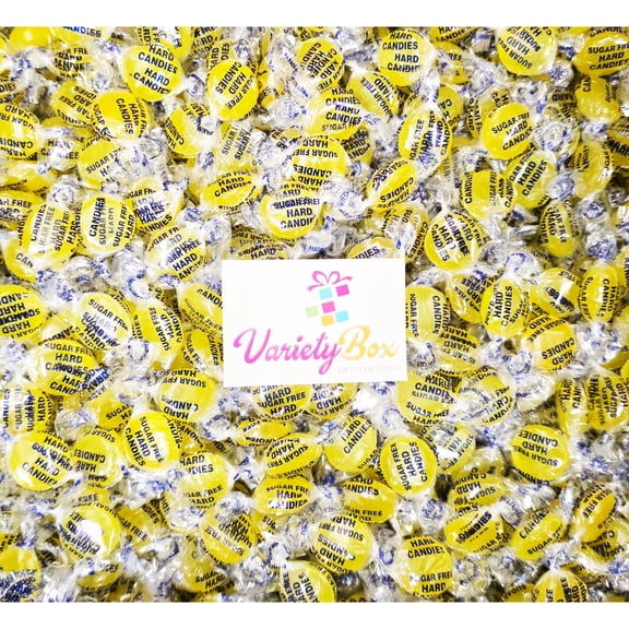 Sugar Free Lemon Drop Hard Candy Disks -1 lb Bag Individually Wrapped Keto And Diabetic Friendly Lemon Flavored Gourmet Candies - 16oz
