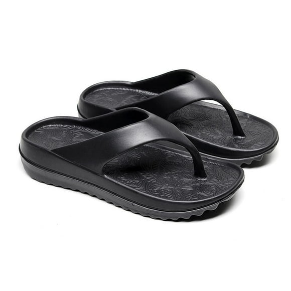 HaiMao Flip Flops for Women Clearance, Orthotic Lightweight Beach Slides Sandals Anti Slip Shower Slippers with Ultra Soft Arch Support Non-Slip Black 43