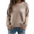 thumbnail image 2 of WTXUE Womens Sweaters 2025 Crewneck Lightweight Curved Sweaters Cute Elegant Soft Long Sleeve Cable Knit Pullover Tops Loose Fit Tunic Sweaters Beige L, 2 of 9
