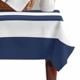 thumbnail image 4 of Navy Blue Stripe Table Cloth Waterproof Tablecloths, Modern Simple Geometric White Striped Tablecloth Dining Table Cover for Kitchen Party Tabletop Outdoor, Rectangle Tablecloth 52x70 Inch, 4 of 9