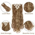 thumbnail image 2 of MY-LADY 8PCS Synthetic Clip in Hair Extensions Double Weft Full Head HairPiece Long Wavy Curly Natural Black Brown Blonde, 2 of 8