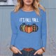 thumbnail image 1 of MHFRRA Camiseta de Manga Larga con Cuello Redondo y Estampado de Calabaza de Halloween Azul, 1 of 3