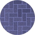 thumbnail image 1 of Ahgly Tapis Rond Lavable en Machine Intérieur Transitionnel Bleu Ardoise Moyen, 6 Pieds Rond, 1 of 7