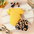 thumbnail image 5 of TOWED22 Newborn Infant Baby Girl Clothes Romper Shorts Set Floral Summer Outfits Cute Baby Girl Clothing(Yellow,6-9 M), 5 of 9
