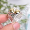 thumbnail image 2 of Heart Shape Spinner Ring Fidget Ring Anxiety Ring Brass Spinner Ring Silver Spinner Ring, 2 of 3