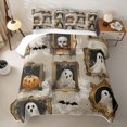 thumbnail image 2 of Feelyou Spooky Halloween Ghost Twin Quilt Set, Kawaii Gothic Bat Skull Twin Coverlet Set, 2-Piece, 1 Comforter and 1 Pillowcase, 2 of 7