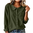 thumbnail image 2 of Neewe Cotton Blend Button Down Shirt for Women Collared Blouse Casual Long Sleeve Tops Daily Outfits, 2 of 6