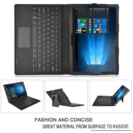 Surface Pro 4 12.3 Keyboard DETACHABLE Bluetooth Case Ultra-Thin Stand Black