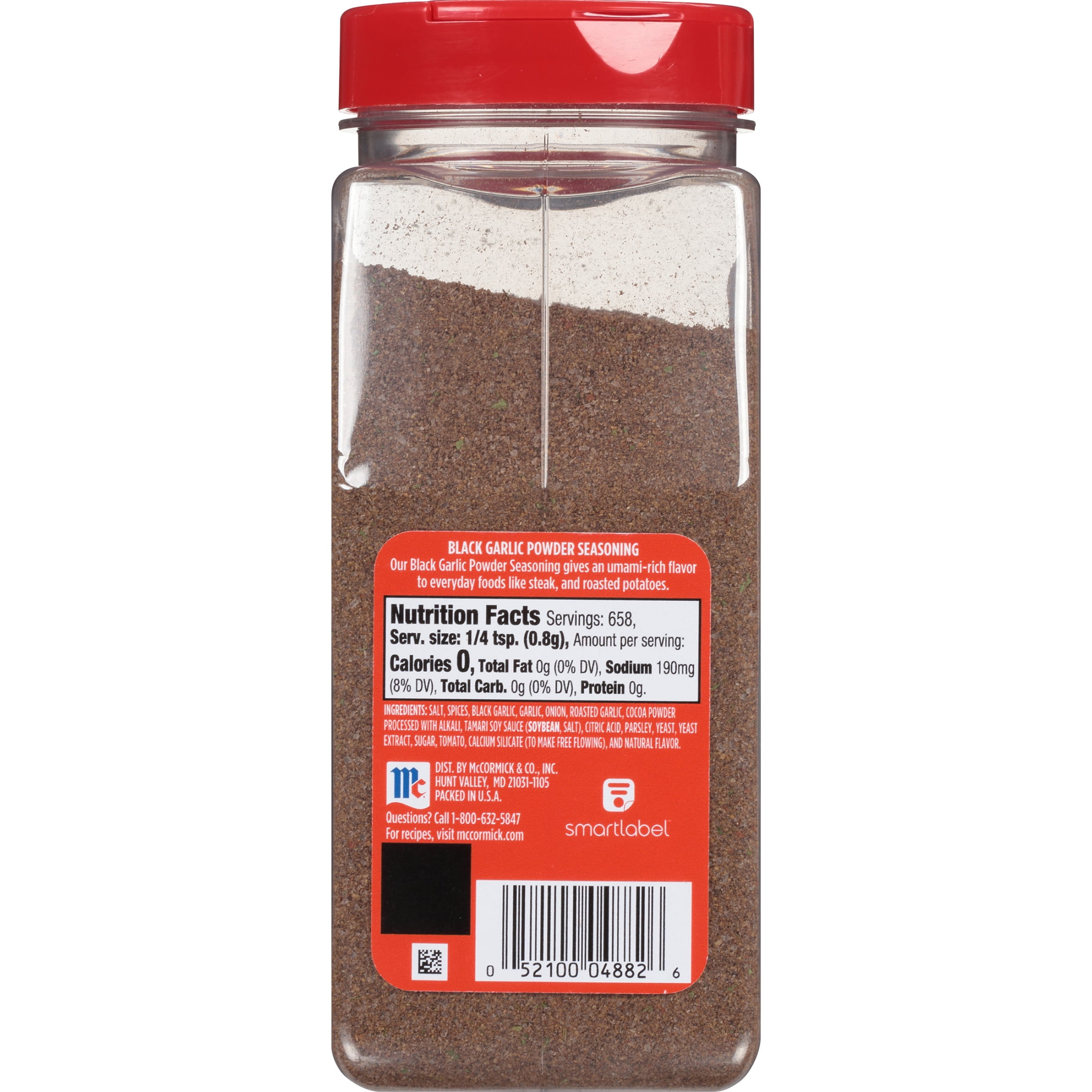 McCormick Kosher Black Garlic Powder Seasoning, 18.6 oz Bottle
