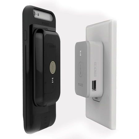 - Stacked Wireless Magnetic Charging Kit for iPhone 6 6s Plus w/2 Power Pack Black