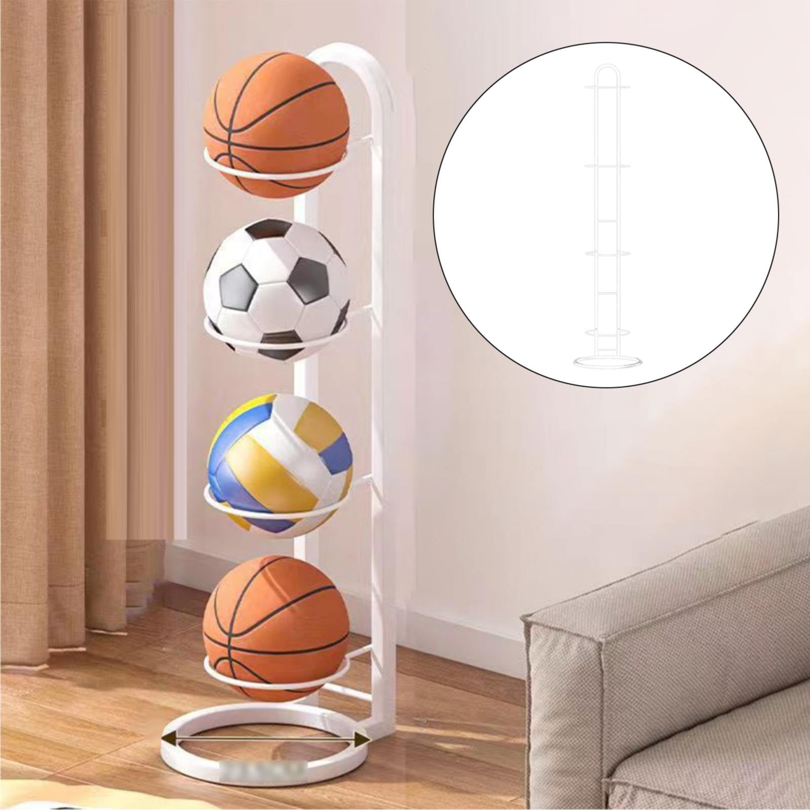 Vertikales Basketball-Rack Mit 3 Seilen – 2 Ebenen, Wandmontierbar | Für Garage, Keller, Sportraum
