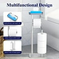 thumbnail image 2 of 4-Roll Free-Standing Toilet Paper Holder - Rustproof Metal Stand with Anti-Slip Base & Phone Shelf, Black Bathroom Storage Organizer, 2 of 14